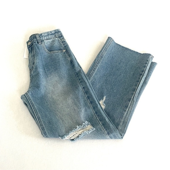 Oak + Fort distressed straight leg jeans - Picture 2 of 9